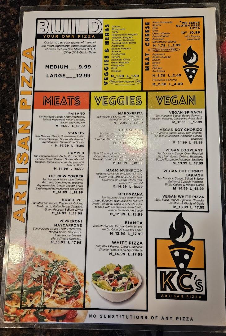 KC's Artisan Pizza and Wine Bar Menu image 1